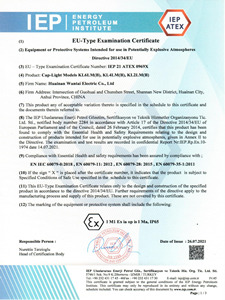 Miner's lamp ATEX certificate