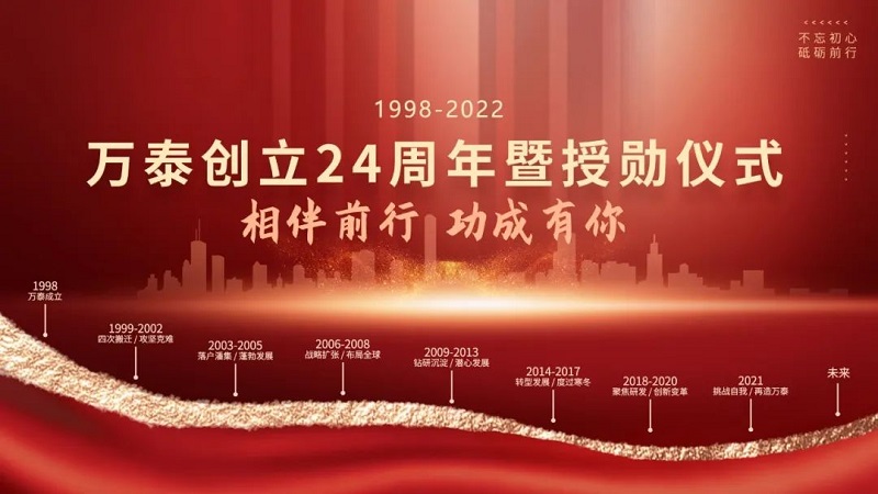 Go ahead with you and succeed with you. The 24th anniversary of the founding of Wantai and the medal ceremony